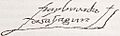Unterschrift Bernardino de Sahagun