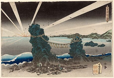 Utagawa Kunisada I (c. 1832) Dawn at Futami-ga-ura