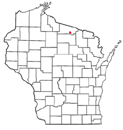 Location of Cloverland, Vilas County, Wisconsin