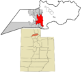 Weber County Utah incorporated and unincorporated areas Ogden highlighted