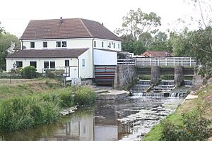 Weir and disused watermill on river Bain - geograph.org.uk - 1959919