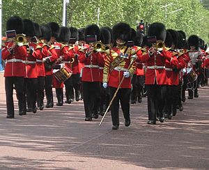Welsh guards band on the Mall