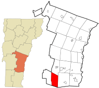 Location in Windsor County and the state of Vermont.