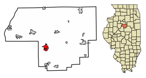 Location of Eureka in Woodford County, Illinois.