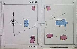 1892 Sanborn Fire Insurance Map - Episcopal Church property - Davenport, Iowa