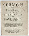 A sermon preached at Fort St. George on the coast of Chormandel in East India, February 21 1668