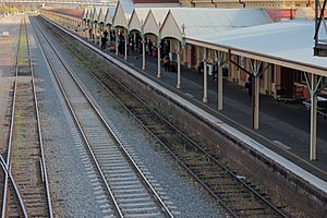 Albury railway station tracks and platform