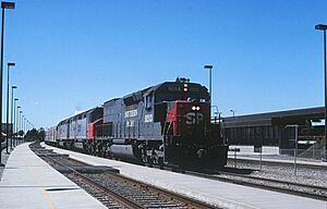 Amtrak train at Richmond, California, July 10, 1980