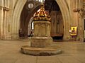 Baptismal Font, Wells Cathedral - geograph.org.uk - 630565 adjusted
