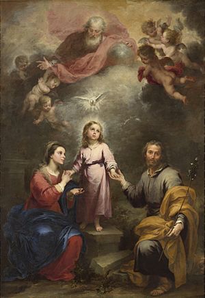 Bartolomé Esteban Murillo - The Heavenly and Earthly Trinities - 1681-82