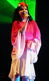 Björk performing