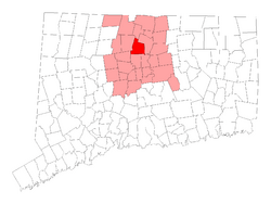 Location within Hartford County, Connecticut