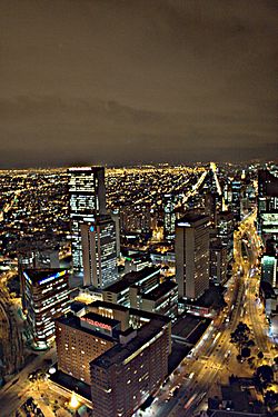 Bogotá over the night. Torre Colpatria