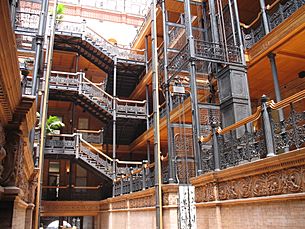 Bradbury Building, interior, ironwork