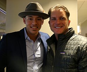 Carlos Correa meets Royals legend Mike Sweeney (22423282197).jpg
