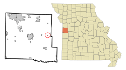 Location of Gunn City, Missouri