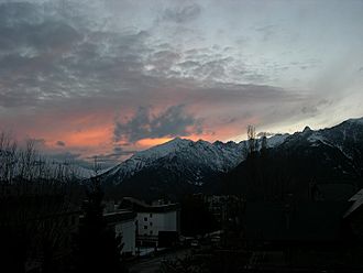 Sunset view of the resort town.