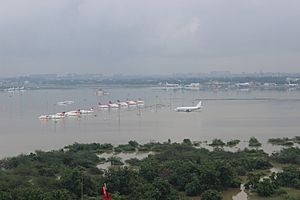 Chennai Airport submerged during December 2015 Tamil Nadu flood