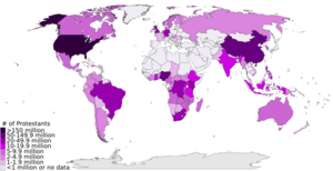 Countries by number of Protestants (2010)