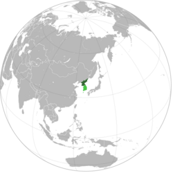 Location of Democratic People's Republic of Korea