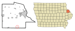 Location of Bernard, Iowa
