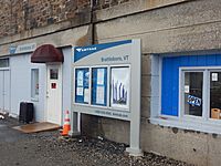 Entrance to Amtrak waiting area at Brattleboro station, March 2015