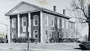 First Yadkin County Courthouse postcard (cropped)