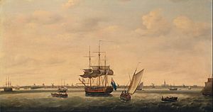 Francis Holman - The Frigate 'Surprise' at Anchor off Great Yarmouth, Norfolk - Google Art Project