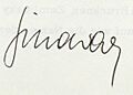 Fred Sinowatz Signatur 1976