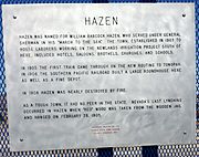 Hazen Highway Marker