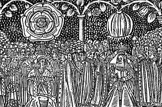 Henry VIII Catherine of Aragon coronation woodcut.jpg