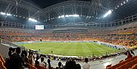 The Jakarta International Stadium during the FIFA U-17 World Cup group stage match between South Korea and the United States