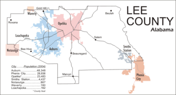 Lee County AL Political Map