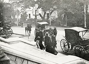 Liliuokalani entering palace for trial of 1895 (PP-98-12-010)