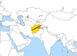 Location map of Afghanistan in Asia
