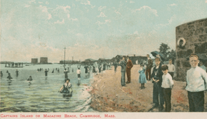 Magazine Beach, Camridge Massachusetts, 1906 colorized postcard