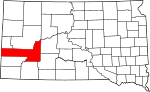 State map highlighting Pennington County