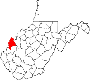 Map of West Virginia highlighting Mason County