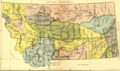 Map with Indian territories in Montana