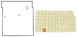 Location within Meade County and Kansas