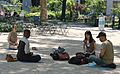 Meditating in Madison Square Park