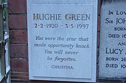 Memorial plaque to Hughie Green, Golders Green Crematorium