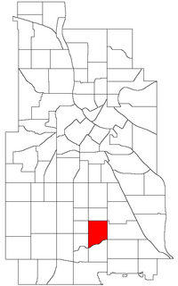 Location of Northrop within the U.S. city of Minneapolis