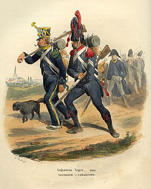 Napoleon Voltigeur and Carabinier by Bellange