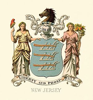 New Jersey state coat of arms (illustrated, 1876)