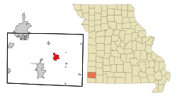 Location of Granby, Missouri