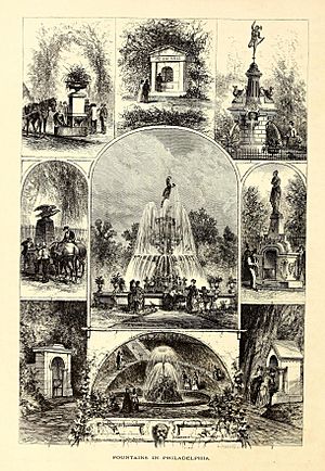 Perkins Fountains in Philadelphia 1874