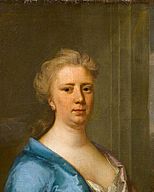 Portrait of Jane Stebbing (1679 – c 1730), wife of Thomas Aynscombe (1706, face detail)