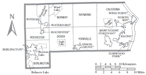 Racine County census map of municipalities