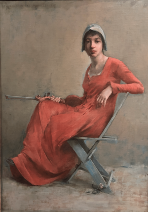 Reverie (Young Woman with Violin and Rose) by Theodore Robinson